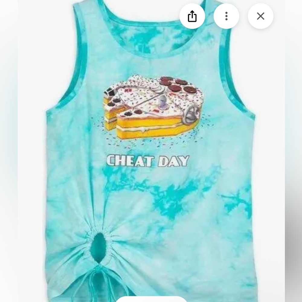 Disney Parks Star Wars Millennium Falcon Cake Tank Top Cheat Day NWT